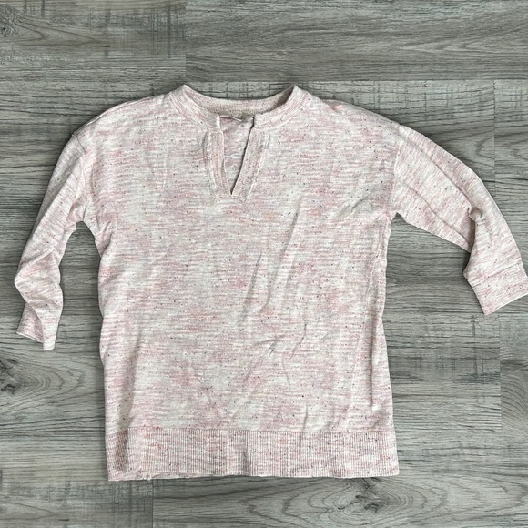 LOFT Sweaters - Loft‎ Pale Pink Light Weight Sweater w/3/4 Length arm Sz XSP